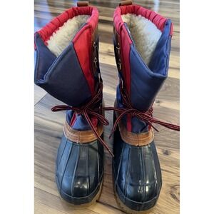 Vintage Y2K Eddie Bauer Duck Boots Mens 10 Shearling Lined Snow Winter